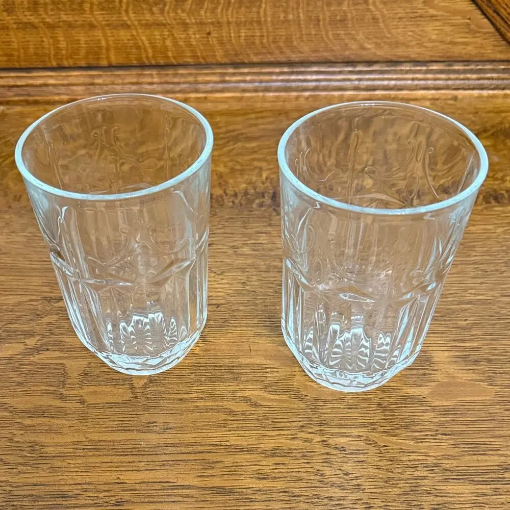 IKEA SALLSKAPLIG Clear Pattern Set of 2 Glasses 13 oz Clear